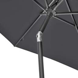 Riva 2.5m Round Parasol with Rome Polished Black Granite Base - thumbnail 3