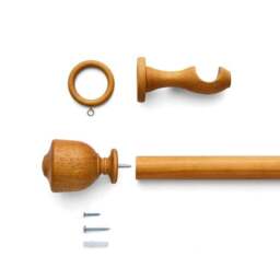 Tulip Urn Wood Curtain Pole - thumbnail 3