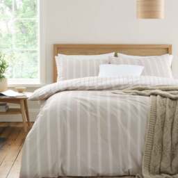 Bianca Ashford Stripe 100% Cotton Reversible Duvet Cover & Pillowcase Set - thumbnail 1