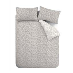 Catherine Lansfield Grace Floral Leaf 100% Brushed Cotton Duvet Cover & Pillowcase Set - thumbnail 5
