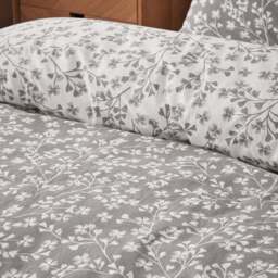 Catherine Lansfield Grace Floral Leaf 100% Brushed Cotton Duvet Cover & Pillowcase Set - thumbnail 4