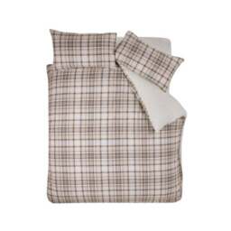 Catherine Lansfield Cosy Sherpa Check Polycotton Duvet Cover & Pillowcase Set - thumbnail 5