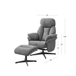 Edinburgh Faux Suede Swivel Chair with Footstool - thumbnail 4