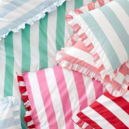 Emmy Frilled Stripe 100% Cotton Duvet Cover and Pillowcase Set - thumbnail 6