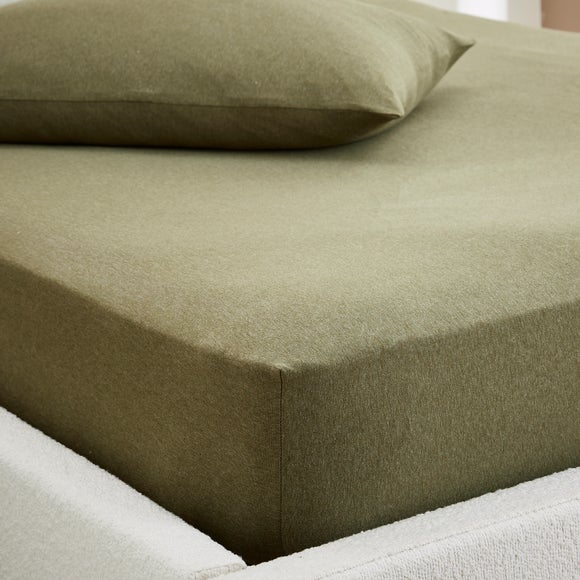 Elements 100% Cotton Jersey Plain Fitted Sheet - image 1