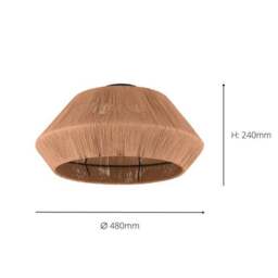 EGLO Alderney Hemp Yarn Flush Ceiling Light - thumbnail 4