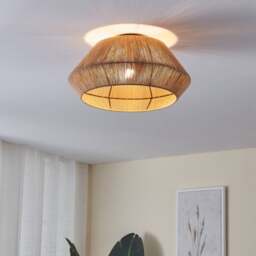 EGLO Alderney Hemp Yarn Flush Ceiling Light - thumbnail 1