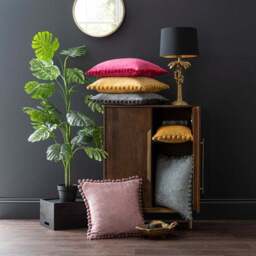 Chenille Square PomPom Cushion - thumbnail 4