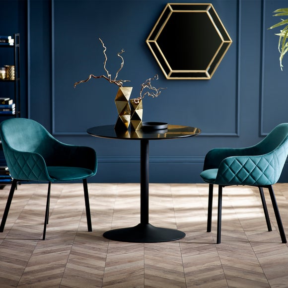 Nero 4 Seater Round Dining Table, 80cm - image 1