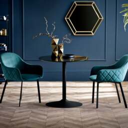 Nero 4 Seater Round Dining Table, 80cm - thumbnail 1