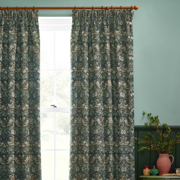 Morris & Co. Strawberry Thief Jacquard Pencil Pleat Curtains - image 1