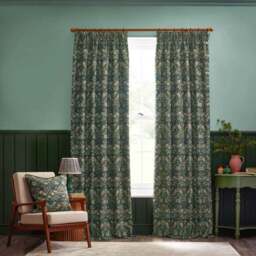 Morris & Co. Strawberry Thief Jacquard Pencil Pleat Curtains - thumbnail 2