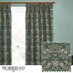 Morris & Co. Strawberry Thief Jacquard Pencil Pleat Curtains - thumbnail 5