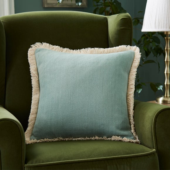 Canvas Fringed Cotton Square Cushion - image 1