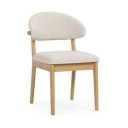 Hugh Modern Stained Dining Chair, Fabric - thumbnail 6