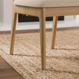 Hugh Modern Stained Dining Chair, Fabric - thumbnail 5
