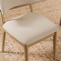 Hugh Modern Stained Dining Chair, Fabric - thumbnail 4