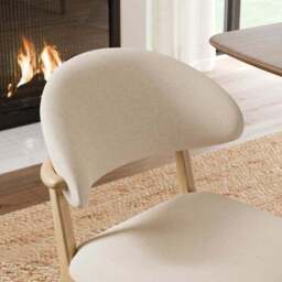 Hugh Modern Stained Dining Chair, Fabric - thumbnail 3