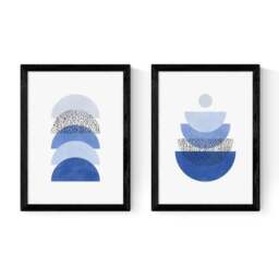 East End Prints Set of 2 Blue Geometric Prints - thumbnail 2