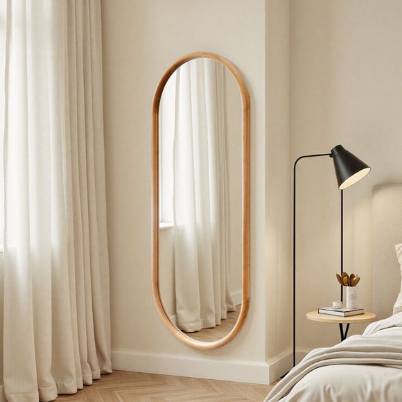 Yearn Solid Oak Oval Full Length Wall Mirror - image 1