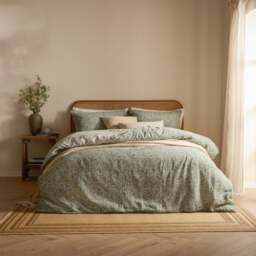 Yard Perrie Leaf 100% Cotton Duvet Cover and Pillowcase Set - thumbnail 1