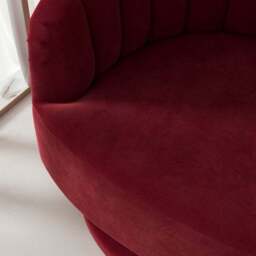 Elena Velvet Scalloped Swivel Chair - thumbnail 4
