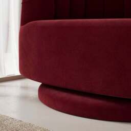 Elena Velvet Scalloped Swivel Chair - thumbnail 5