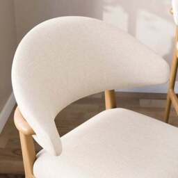 Hugh Modern Stained Counter Height Bar Stool, Fabric - thumbnail 3
