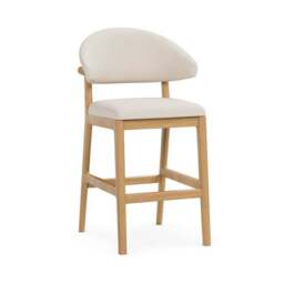 Hugh Modern Stained Counter Height Bar Stool, Fabric - thumbnail 6