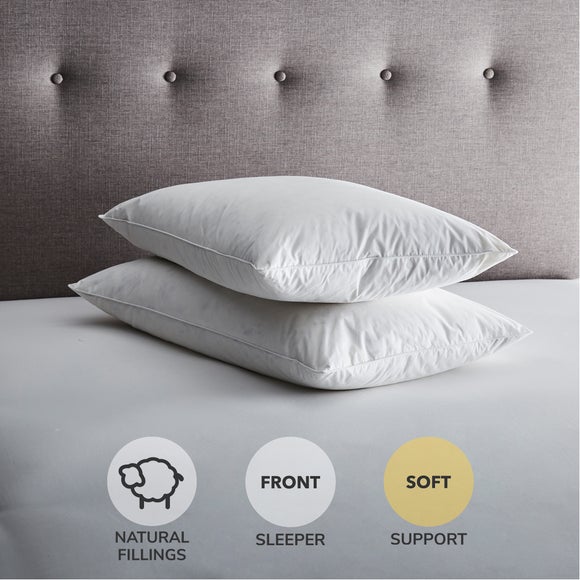Fogarty Pack of 2 Duck Feather & Down Front Sleeper Pillows - image 1