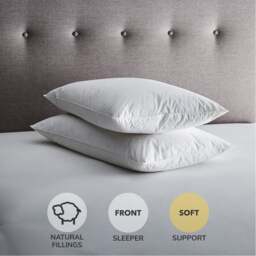 Fogarty Pack of 2 Duck Feather & Down Front Sleeper Pillows