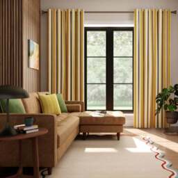 Elements Stripe Linen Look Made to Measure Curtains - thumbnail 2