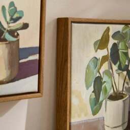 Set Of 3 Abstract Neutral Botanical Framed Canvases - thumbnail 2