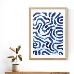 East End Prints Blue Minimal by Dan Hobday Print - thumbnail 1