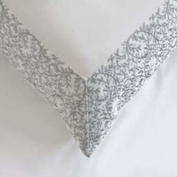 Dorma Elmley Embroidered 100% Cotton Sateen Standard Pillowcase Pair - thumbnail 2