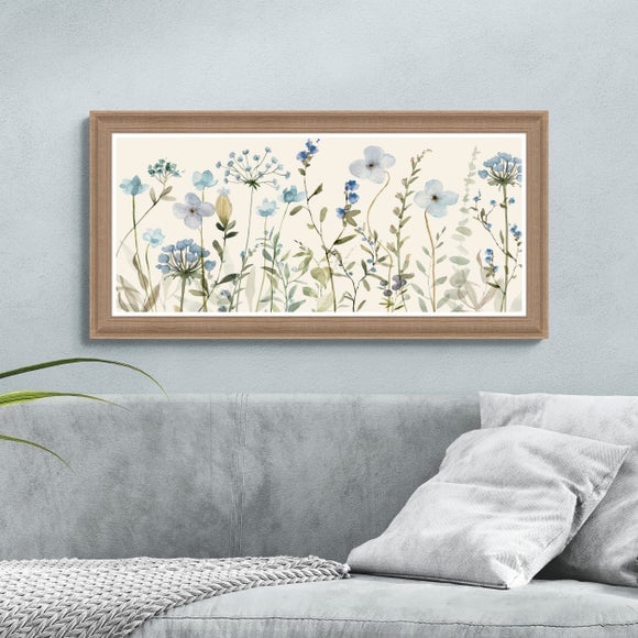 Artko Dusky Blue Blooms Framed Print