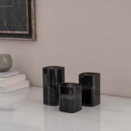 Set of 3 Square Glass LED Pillar Candles - thumbnail 2