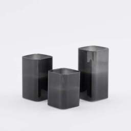 Set of 3 Square Glass LED Pillar Candles - thumbnail 3