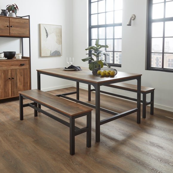 Fulton 6 Seater Rectangular Dining Table with 2 Benches - image 1