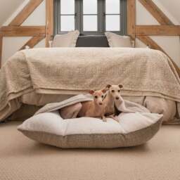 Lords and Labradors Boucle Sleepy Burrow Dog Bed - thumbnail 1