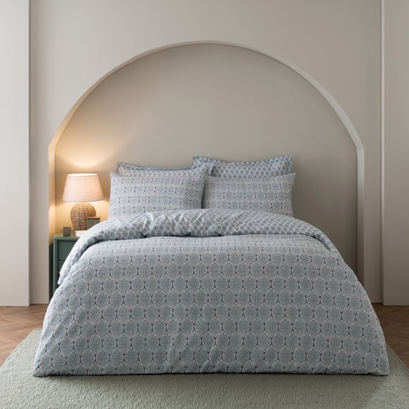 Tove Woodblock 100% Cotton Duvet Cover & Pillowcase Set - image 1