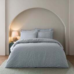 Tove Woodblock 100% Cotton Duvet Cover & Pillowcase Set - thumbnail 3