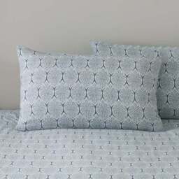Tove Woodblock 100% Cotton Duvet Cover & Pillowcase Set - thumbnail 2