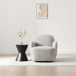 Ila Chunky Chenille Swivel Chair - thumbnail 2
