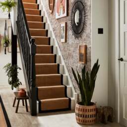 Herringbone Jute Border Stair Runner - thumbnail 1