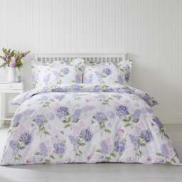 Wild Hydrangea Lilac Duvet Cover and Pillowcase Set - thumbnail 1
