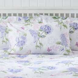 Wild Hydrangea Lilac Duvet Cover and Pillowcase Set - thumbnail 2