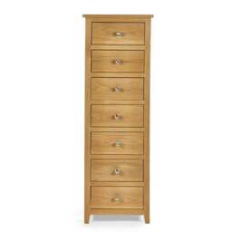 Jenkins 7 Drawer Narrow Chest, Oak - thumbnail 4