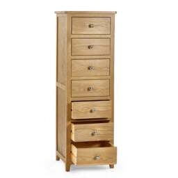 Jenkins 7 Drawer Narrow Chest, Oak - thumbnail 3