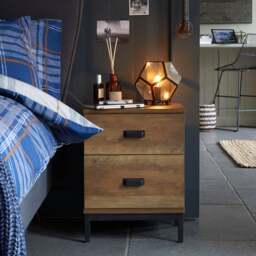 Fulton 2 Drawer Bedside Table - thumbnail 1